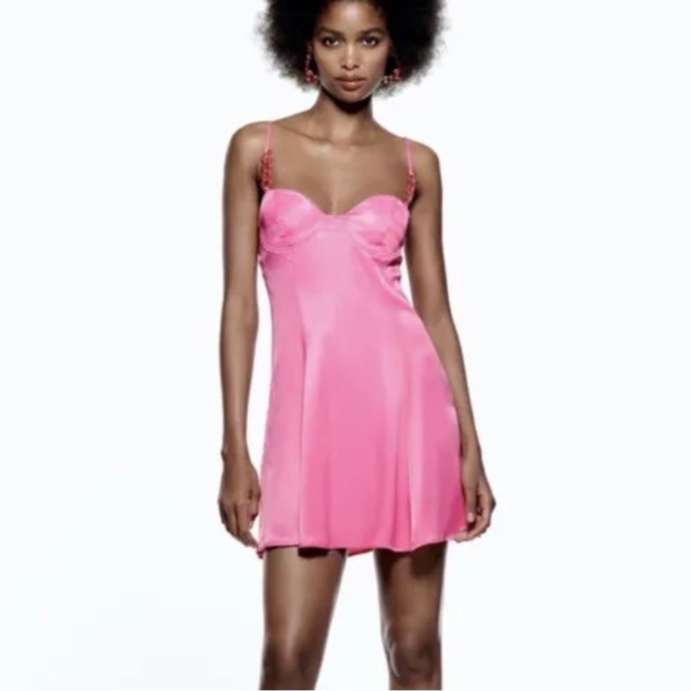 Zara Pink Silky Dress